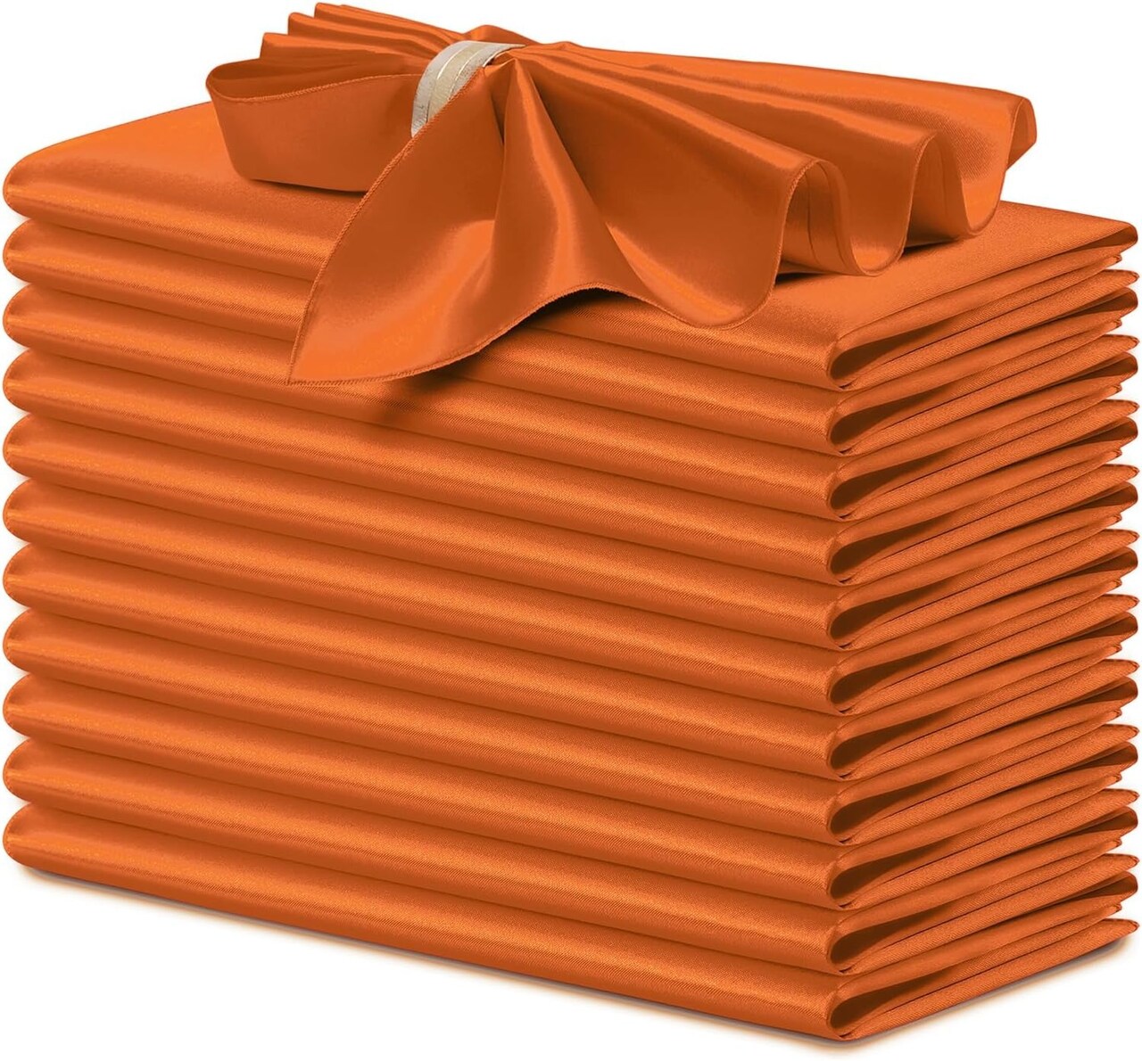 12 PCS Satin Cloth Napkins – 17×17 Inch Square Reusable Table Napkins for Wedding, Banquet & Party Decor